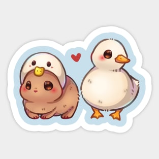 Bunny and Ducky Sticker